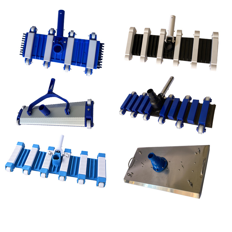 Piscina de succión cabeza de la piscina máquina de succión cabeza de succión con cepillo de acero inoxidable ventosa estanque de peces accesorios de equipos de tubería de limpieza