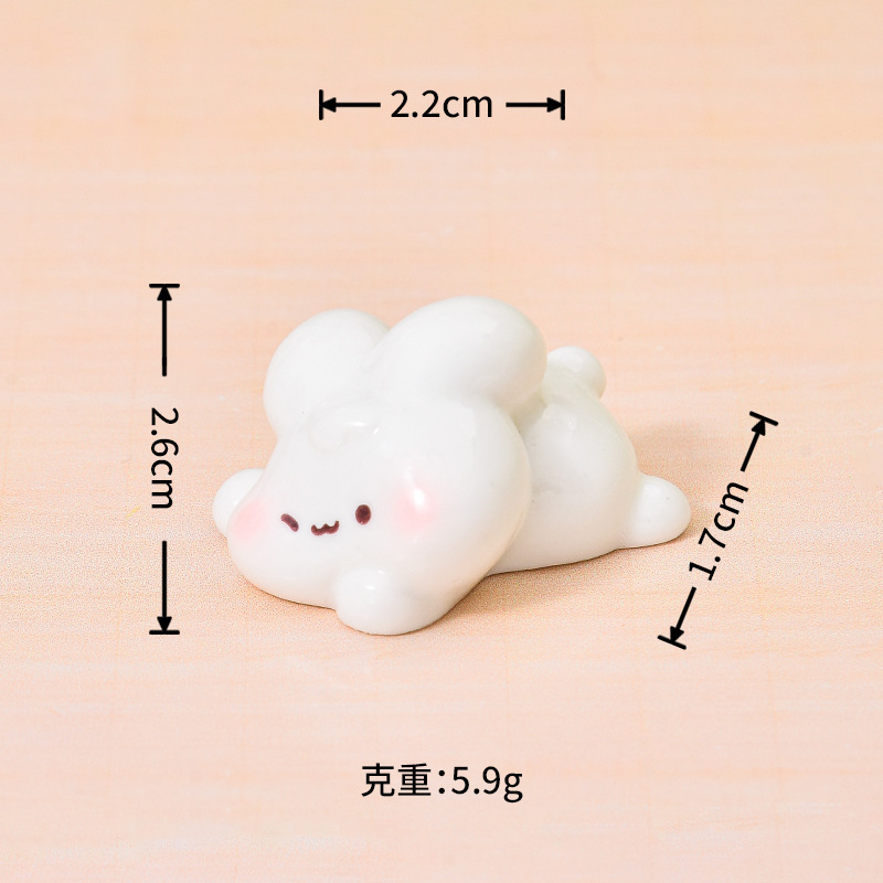 创意可爱小兔子萌粒公仔树脂配件 娃娃屋diy装饰品手工桌面小摆件|undefined