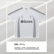 跨境电商美式街头字母潮牌印花短袖2025新款小众设计嘻哈宽松T