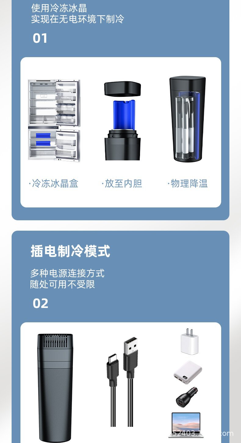 Coolbao Car Refrigerated Cup Rechargeable Mini Refrigerator Insulin Growth Portable Constant Temperature Cold Cup