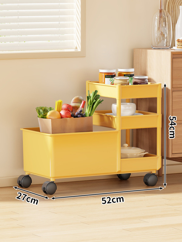 キッチンサイド収納ラック床置きモバイル多層野菜収納キャビネットバルコニースナックおもちゃトロリー収納カート|undefined