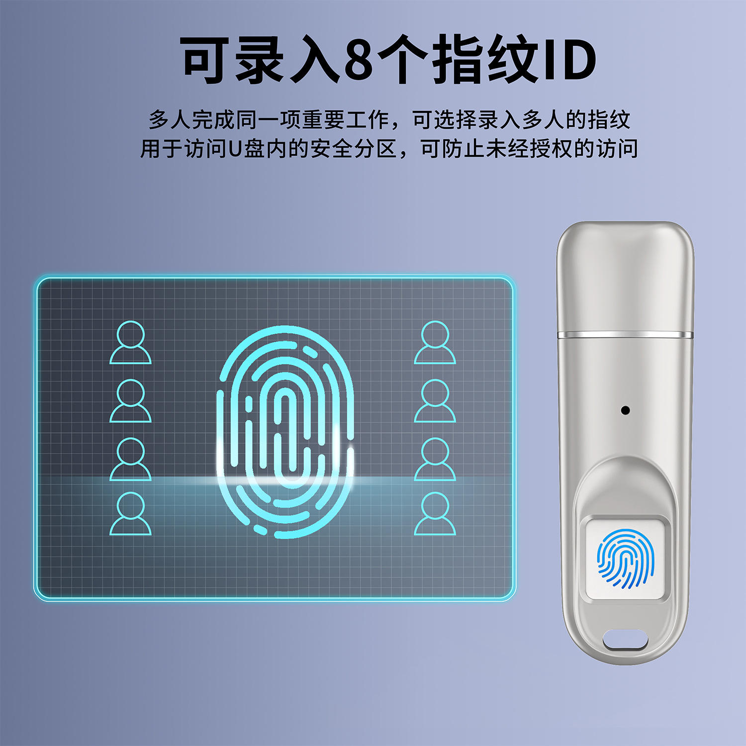 Unidad Flash USB con Cifrado de Huellas Dactilares, USB 3.0, Reconocimiento de Huellas Dactilares, Unidad Flash USB Metálica para Oficina, Transmisión de Alta Velocidad, Personalización de Unidades Flash USB