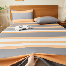 2025新款老粗布床单单件加厚老式被单枕套三件套四季通用格子