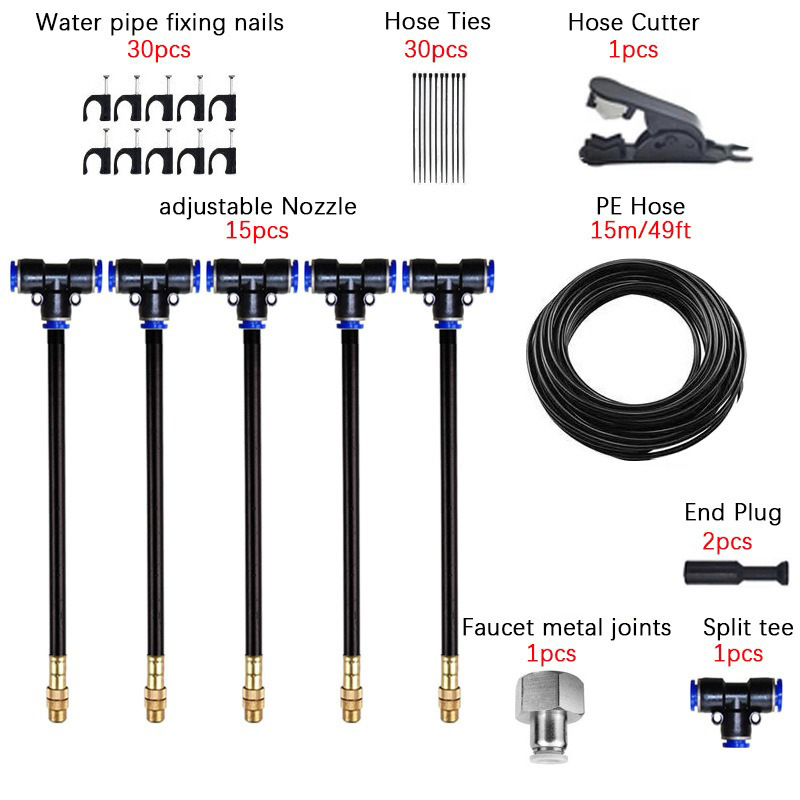 boquilla de pulverización universal ajustable boquilla de pulverización de atomización giratoria ajustable boquilla de pulverización rápida de riego de agua humidificación y enfriamiento boquilla de cobre