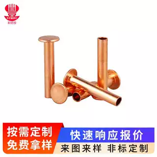 半空心铆钉定制五金机械零件平头紫铜铆钉箱包扁圆头中空铜铆钉