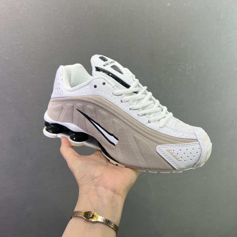 Foreign Trade Model Shox R4 Casual Air-Cushioned Sneakers for Men and Women, Low-Top Thick-Soled Retro Running Shoes, Height-Increasing Dad Sneakers