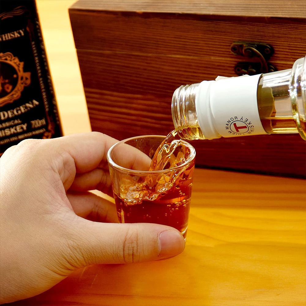 Fábrica de tazas de vidrio recto de 2oz tazas de vino comerciales de restaurantes logotipo de impresión de serigrafía tazas de vino de vino