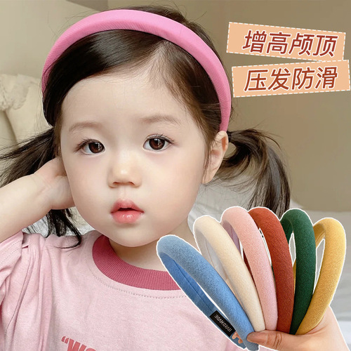 2024 New Children's Sponge Hairband Little Girl Headband Simple Hairpin Hair Accessories Girls Cute Headwear
