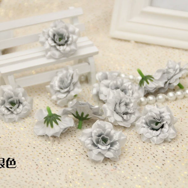 DIY моделированная кружевная роза из фланели, искусственная роза из шелка, декоративная искусственная роза для свадьбы, золотой угол розы, 20 цветов
