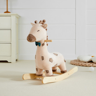Creative Cartoon Toy Ornaments Wooden Giraffe Trojan Horse Nordic Style Home Decoration Children's Gift Rocking Horse