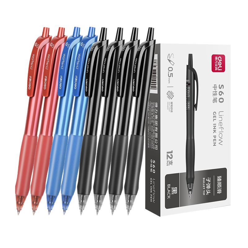 Delit S60 pulsable lápiz neutro fino suave negro 0.5 bala lápiz acuoso de carbono lápiz de goma suave vaina lápiz cepillo