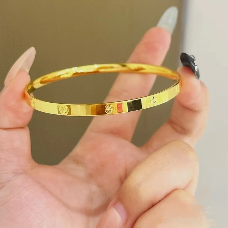Silin 2025 New Color-Preserving Ancient Method Heritage Lucky Closed Bracelet Women's High-End Plain Ring Bracelet Does Not Fade Silin 2025 New Color-Preserving Ancient Method Heritage Lucky Closed Bracelet Women's High-End Plain Ring Bracelet Does Not Fade