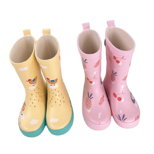enbihouse source factory ins style pineapple plum children's boots water shoes mid-calf rain boots rubber children's rain boots