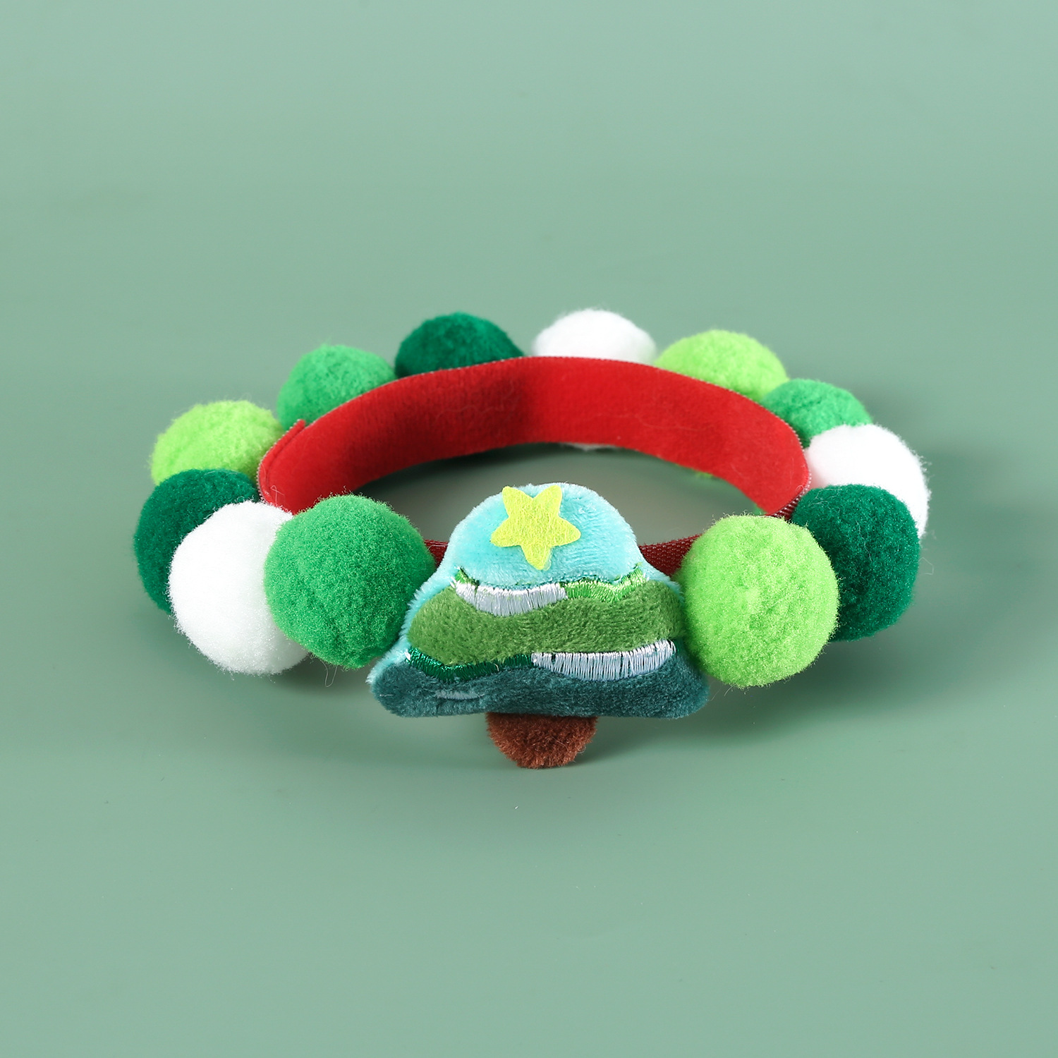 2023 pet ball collar tela de peluche campana sombrero de árbol de Navidad colorido gato perro collar decoración cadena