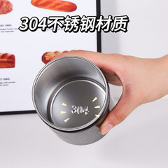 奢黑雙飲款牛奶咖啡杯304不鏽鋼杯隨手杯雙層隔熱帶蓋車載吸管杯