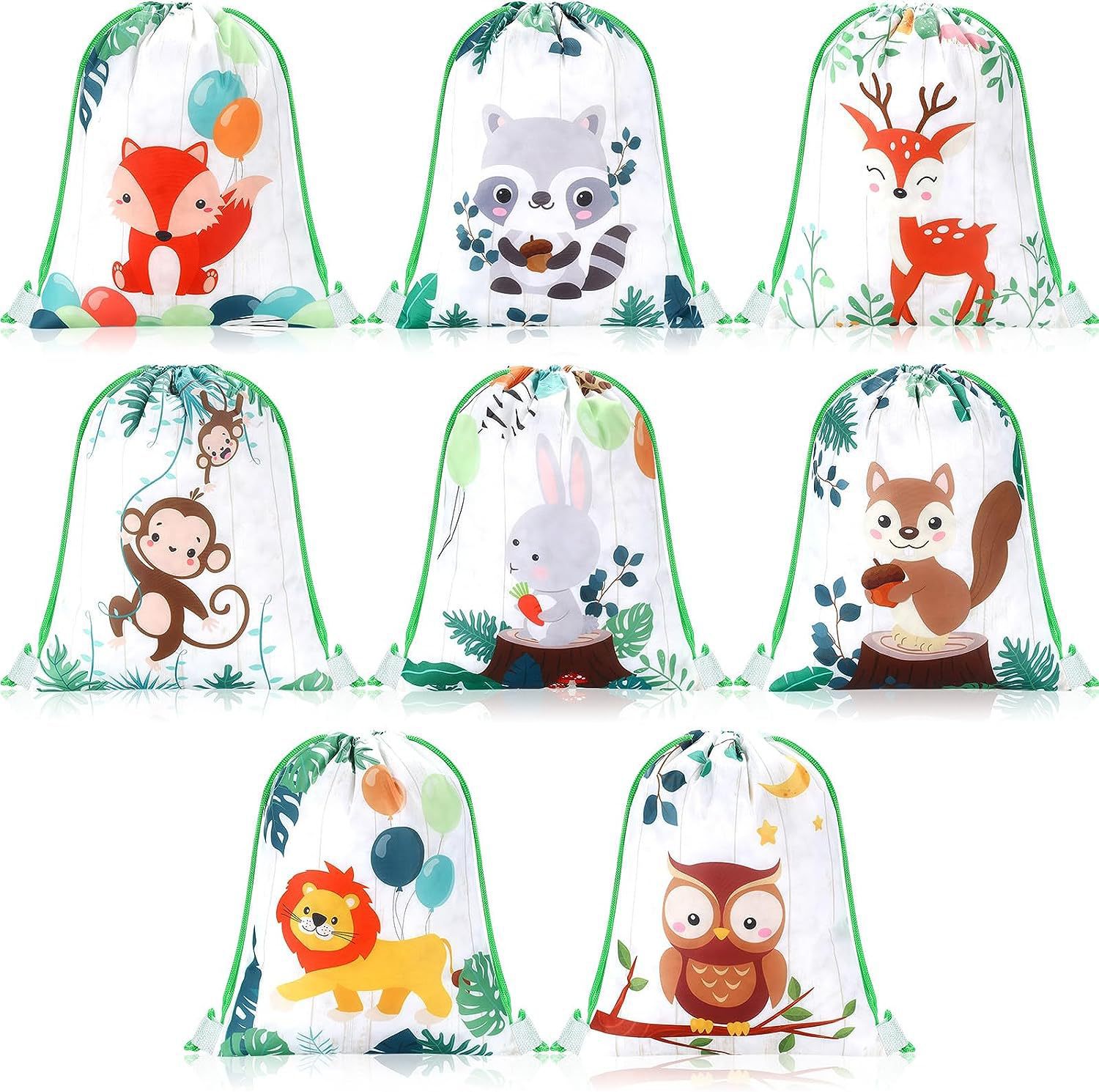 动物八双肩抽绳背包袋子卡通动物便携收纳袋涤纶手提抽绳袋束口袋