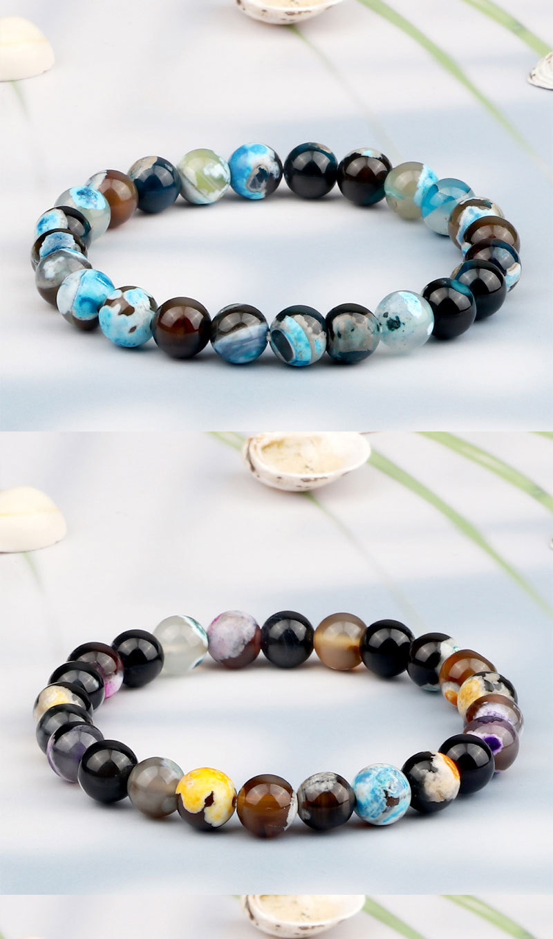 Set di bracciali di perline in agata di fuoco intrecciate a mano_voghion.com