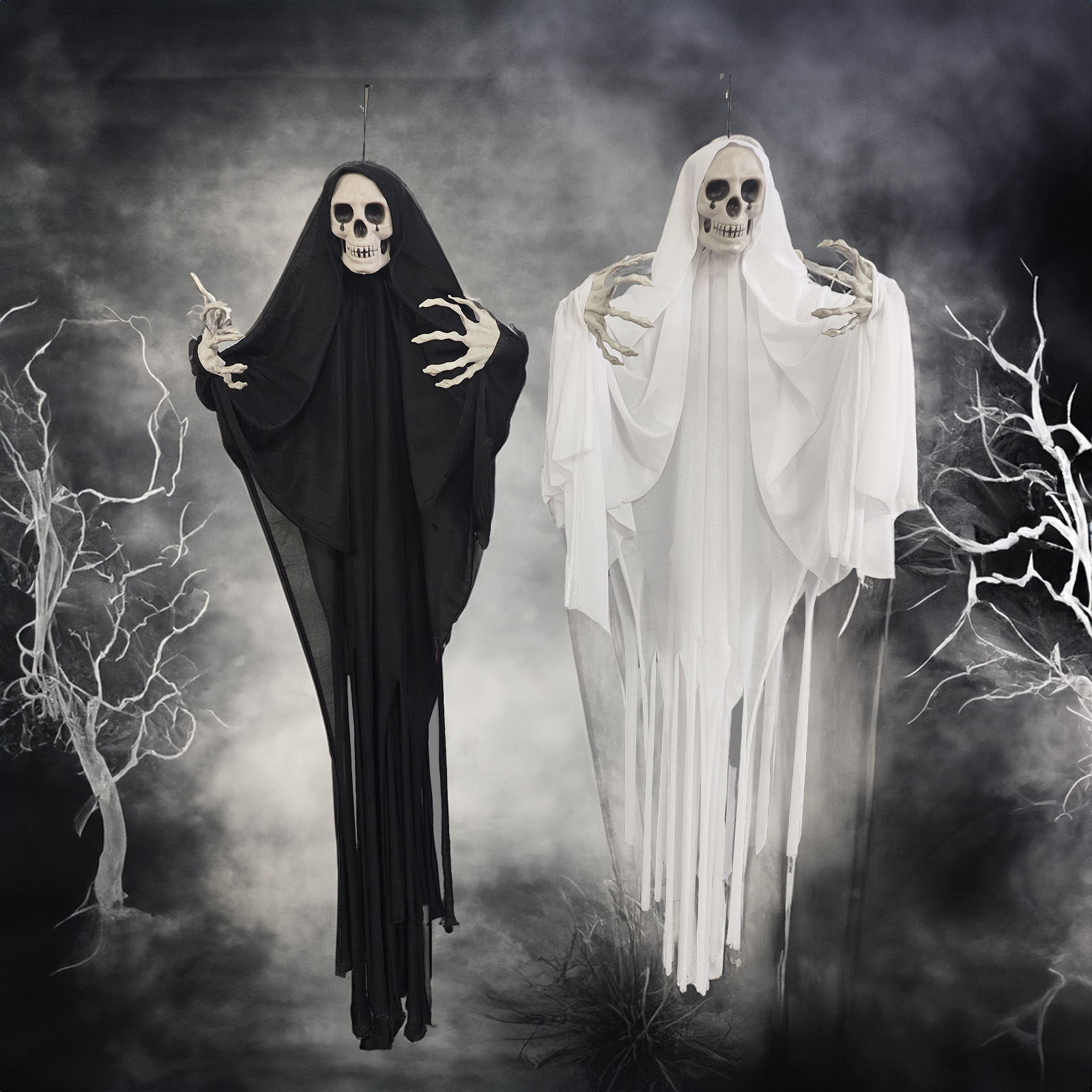 Fabricantes de Halloween transfronterizos decoración de fiestas accesorios de lugar al aire libre accesorios accesorios accesorios adornos fantasmas de terror esqueleto fantasma colgante
