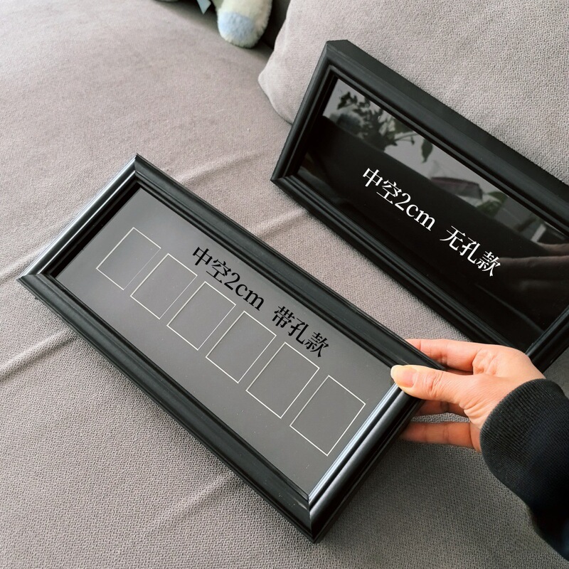 Wooden glass picture frame handmade DIY long shell butterfly insect plant fruit specimen hollow table photo frame