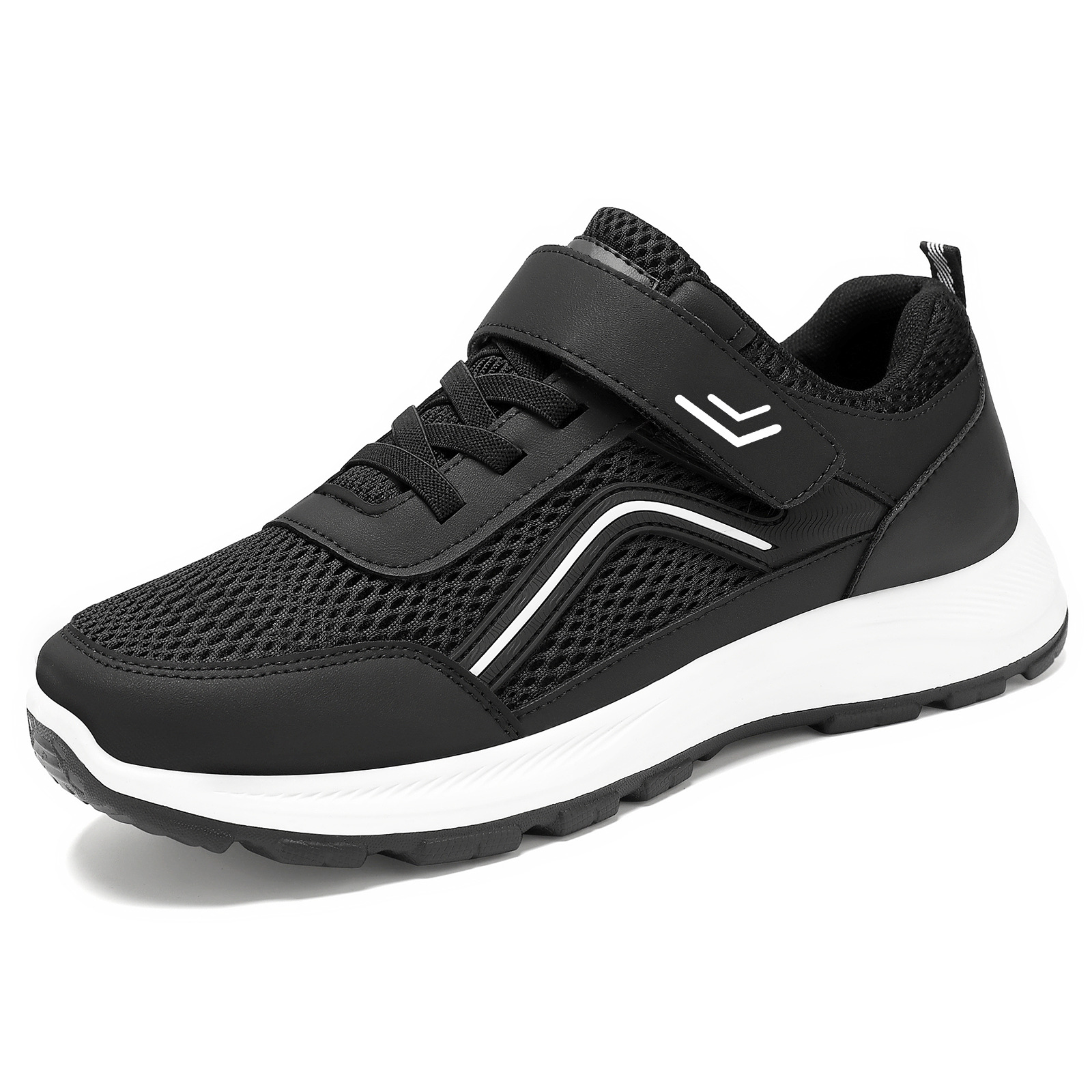 Zapatos de hombre, zapatos de senderismo de pareja de verano, zapatos de malla casuales transpirables, zapatos de papá con velcro, zapatos cómodos de suela suave
