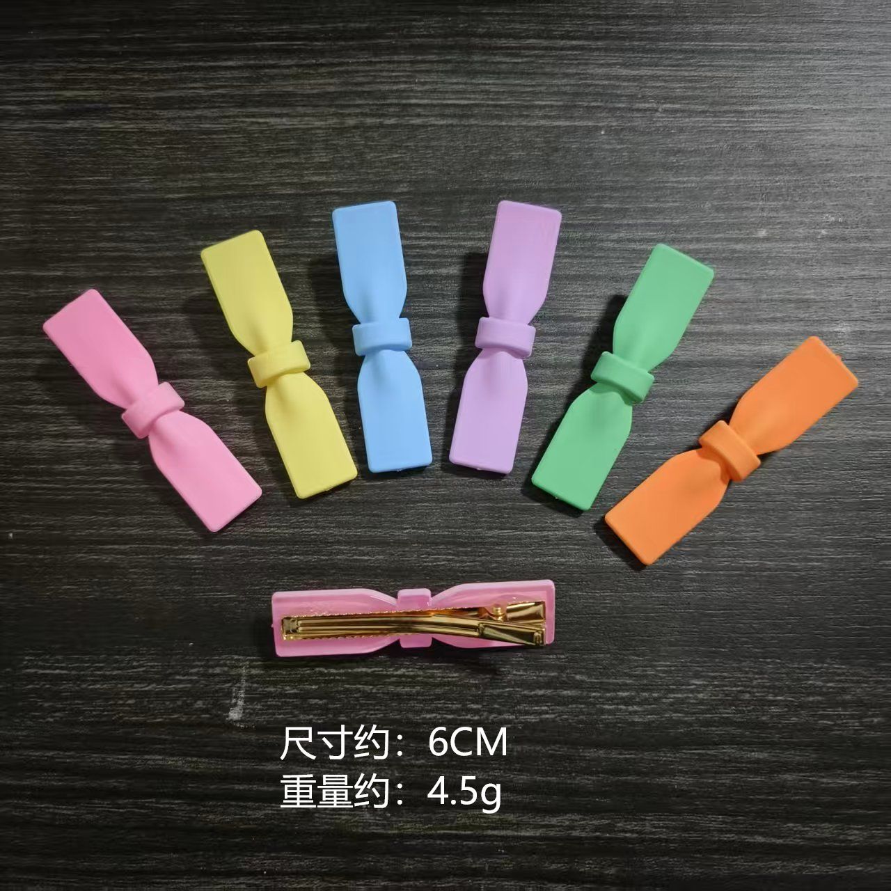 6CM蝴蝶结diy手作饰品鸭嘴夹马卡龙一字夹手工发夹头饰配化妆夹发