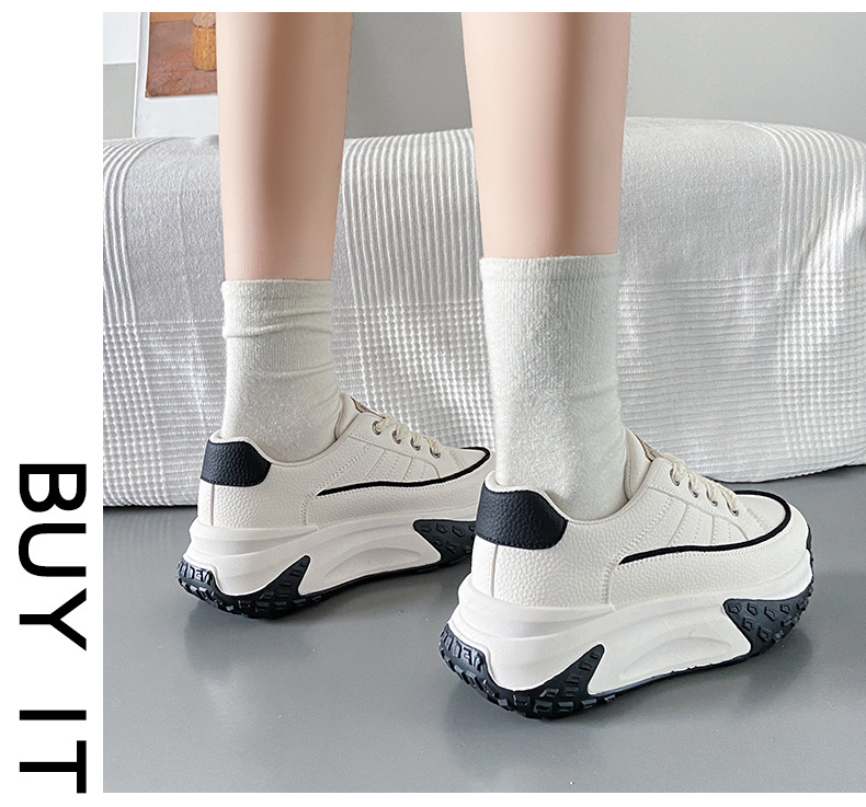 Women's Platform Running Sneakers Korean Style Height Increasing_voghion.com