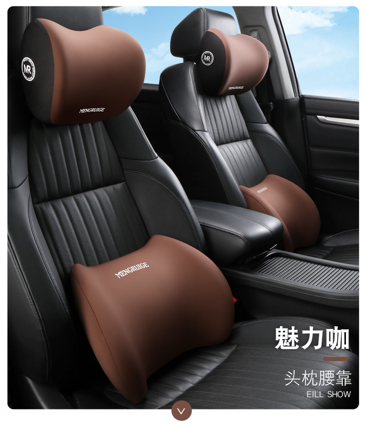 Car Headrest, Car Cushion, Neck and Waist Support Cushion, In-Car Seat Memory Foam Neck Pillow, Lumbar Support, Cervical Spine Support