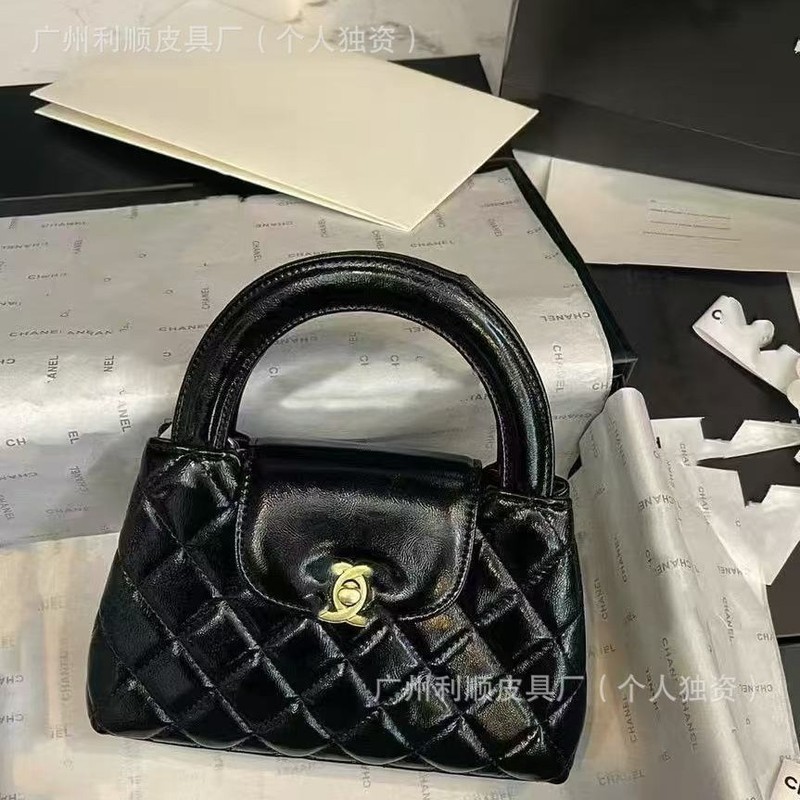 新款小香风23k凯莉包kelly手柄中古牛皮单肩斜挎菱格链条女包|undefined