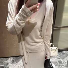 慵懒松弛感天丝亚麻针织防晒开衫吊带背心高腰半身裙三件套装女