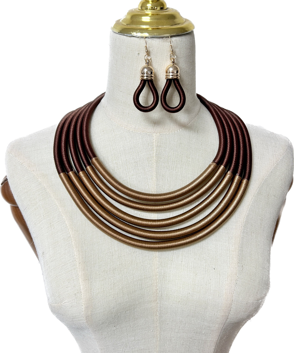 238g Weight Jewelry Set Classification Earrings + Necklace Quantity Holiday, Daily Occasion Mixed materials Material Color Block Pattern Women's Gender Epoxy Design Casual, Ethnic Style Style Casual Ethnic Style Color Block Mixed Materials Epoxy Women's Jewelry Set 9