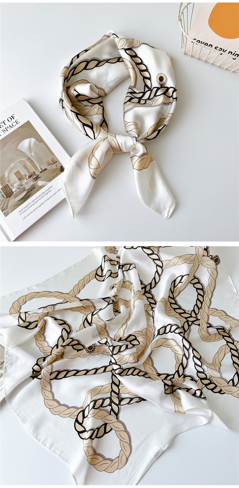 40g Weight Silk Scarf Classification Outdoor, Travel Occasion Polyester Material Printing Pattern Spring&Summer Season Women's Gender Printing Design Elegant Style Women's Elegant Printing Polyester Printing Silk Scarf 17