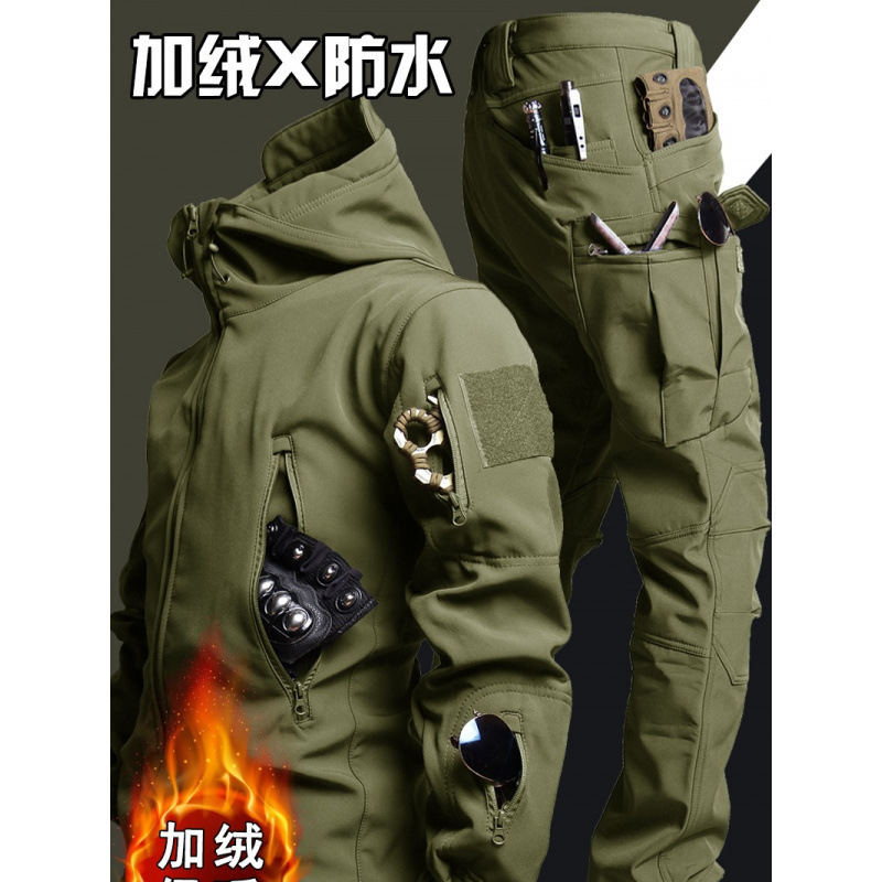 2024机能风户外冲锋衣男款工装外套秋冬季夹克防水防风登山服美式|undefined
