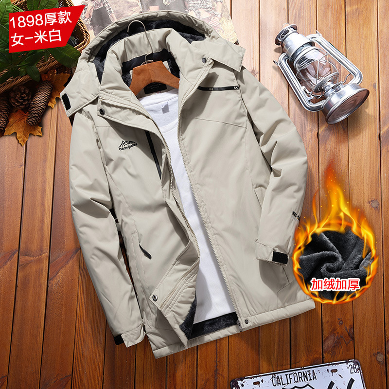 Ropa de asalto para hombres en invierno más vello al aire libre ropa de algodón caliente impermeable a prueba de frío ropa de trabajo de montaña abrigo mujer