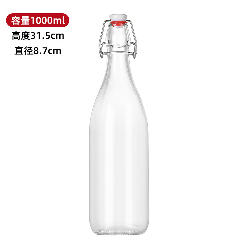 둥근 병 1000ml, 투명