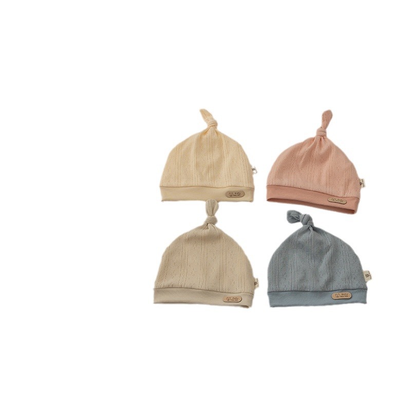 Nuevo sombrero de bebé recién nacido verano delgado transpirable 0 enero de marzo sombrero de bebé primavera y otoño bebés sin hueso algodón puro