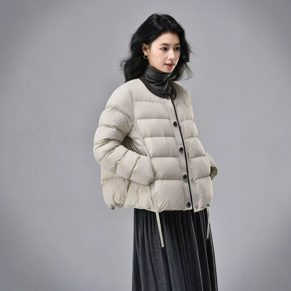 Winter elegant fashionable keep warm knitted down jacket