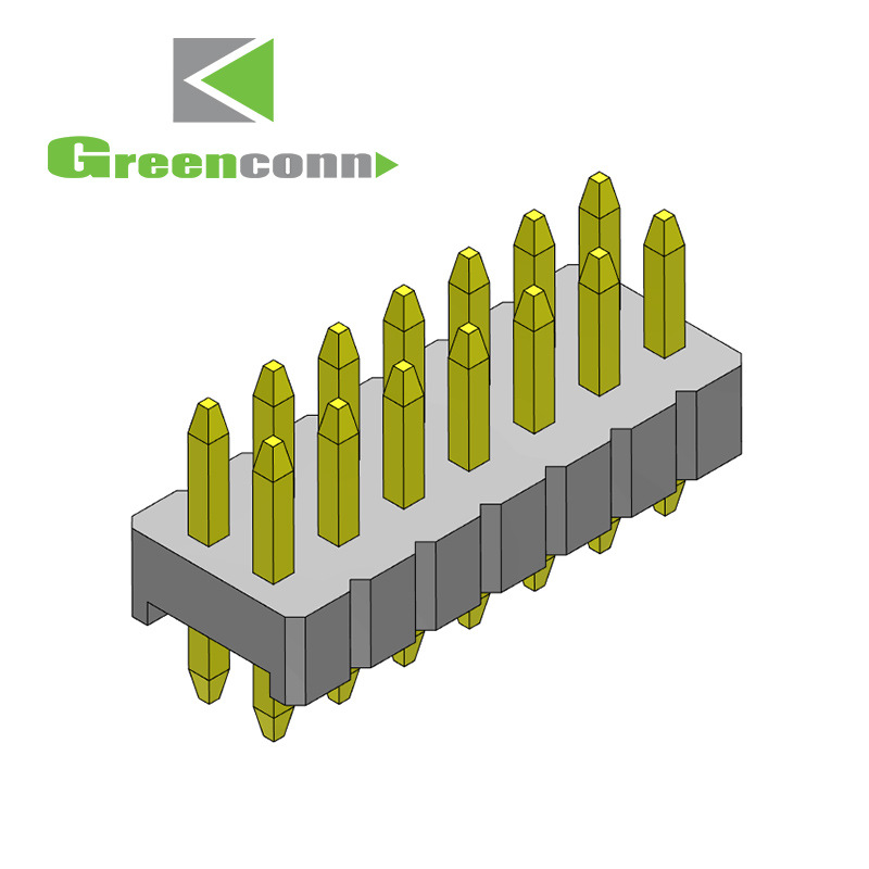 Greenconn连接器双排排针1.27间距直针型态2P-50P排针连接器