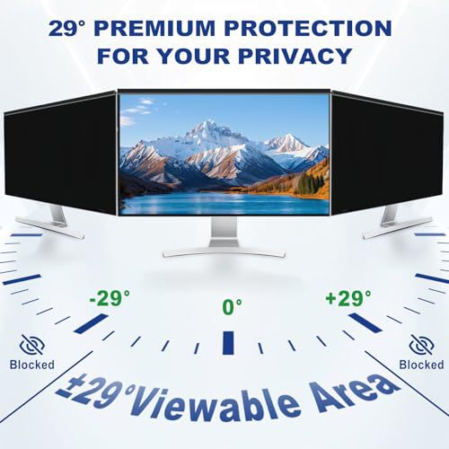Suitable for 21.5-27inch monitor privacy protection and blue light blocking acrylic hanging panel, adhesive-free hanging privacy eye protection