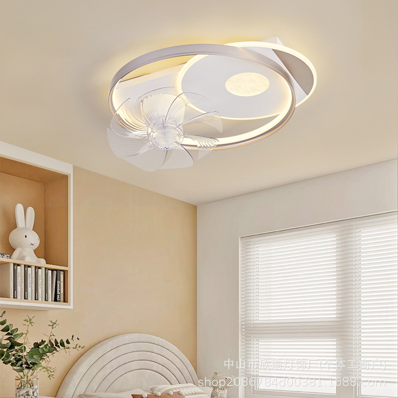 lámpara de techo silenciosa lámpara de ventilador de espectro completo lámpara de dormitorio de protección de ojos moderna minimalista creativa lámpara de habitación de personalidad 2024