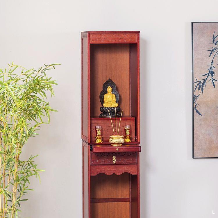 Landlord Cabinet Shrine Cabinet New Chinese Style Vertical Cabinet Double-Layer Buddhist Shrine Guanyin Altar Home Modern Small Altar