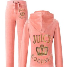 天鹅绒运动休闲套装女秋季大码显瘦金丝皇冠时尚韩版卫衣两件套潮