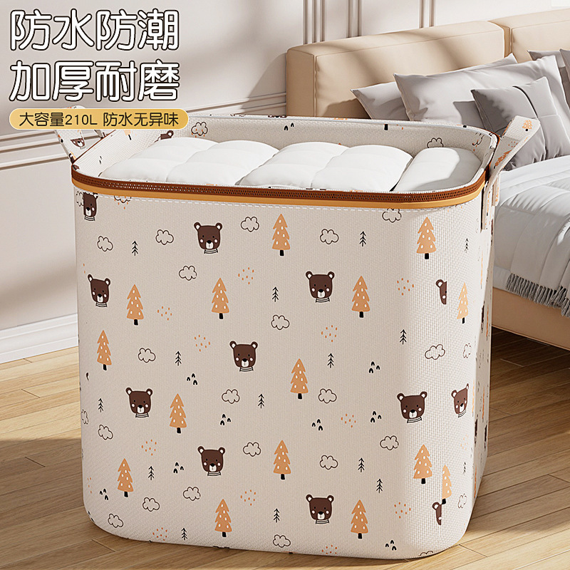 Ultra-thick storage bag large capacity multi-functional household clothes quilt mildew-proof waterproof moving packing zipper finishing bag