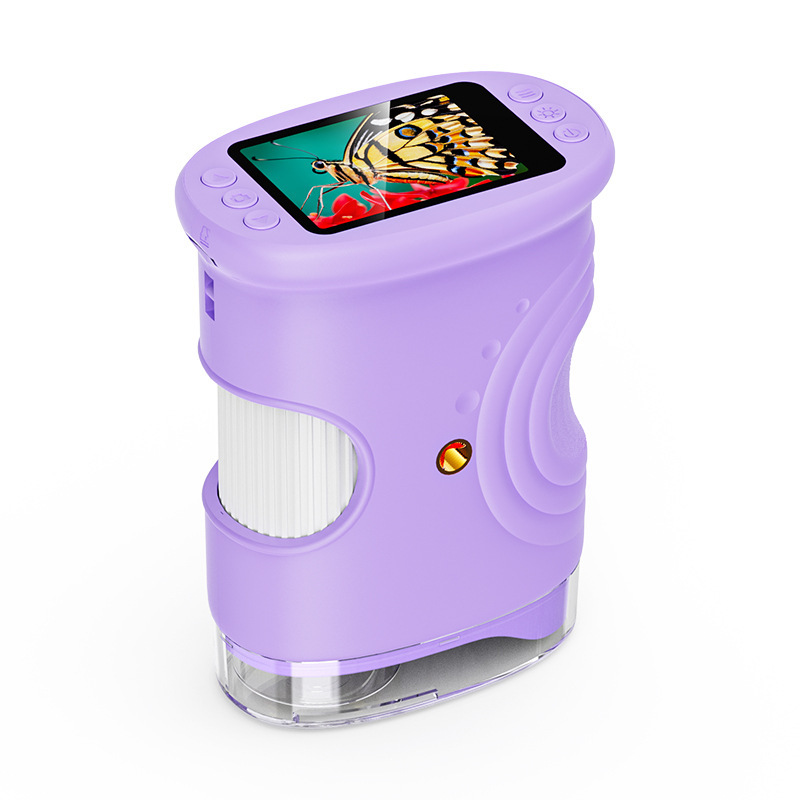 屋外探査子供用ハンドヘルドデジタル顕微鏡 2inch スクリーン高精細ポータブル拡大鏡教育観察顕微鏡|undefined