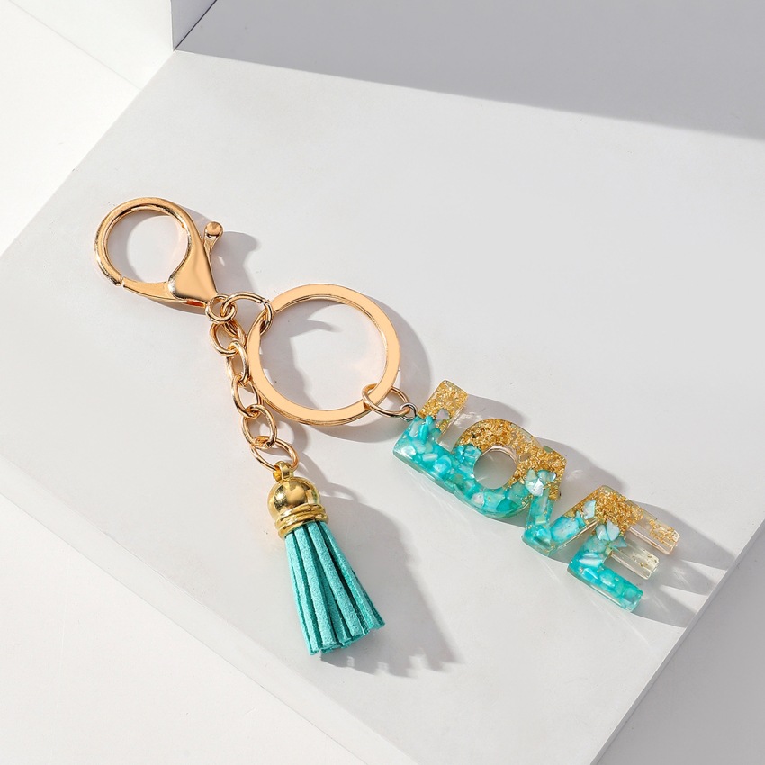 Holiday, Daily Occasion Resin Material Luxurious Letter Resin Women's Keychain
