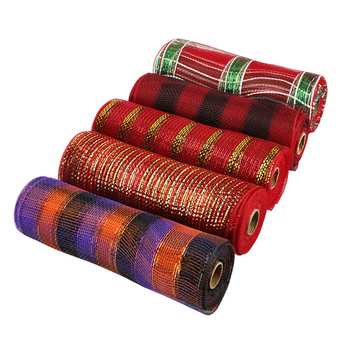 Amazon best-selling 26cm decorative net ribbon DIY holiday atmosphere decoration colorful ribbon gift box gift wrap