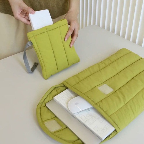 ins niche gusseted cotton embroidered liner bag macbook lightweight liner ipad space cotton protective cover