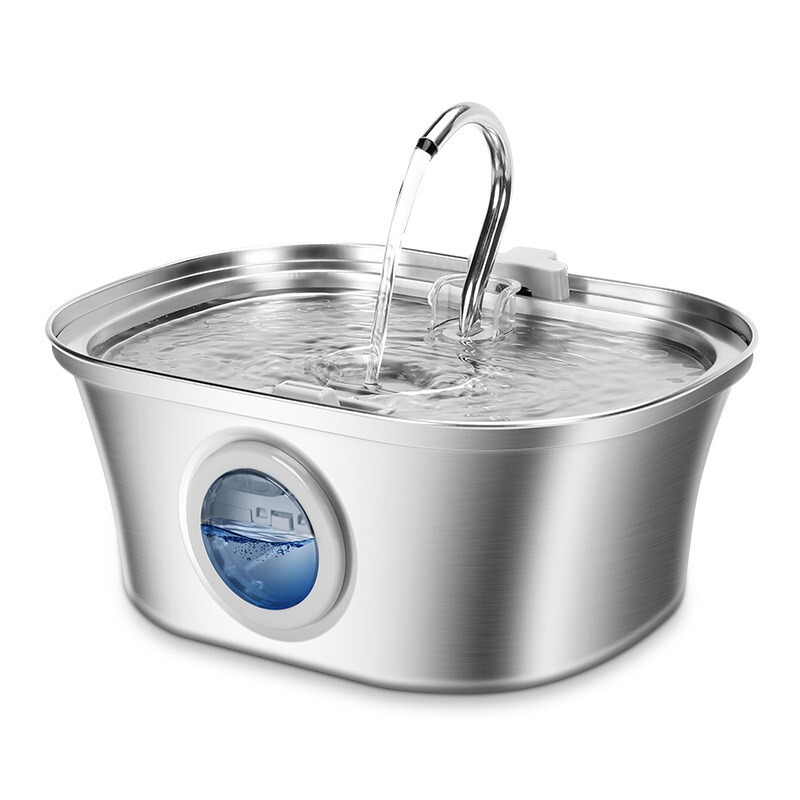 3.2Lペット浄水器ステンレス猫給水器自動水循環円形浄水器アマゾン爆発金|undefined