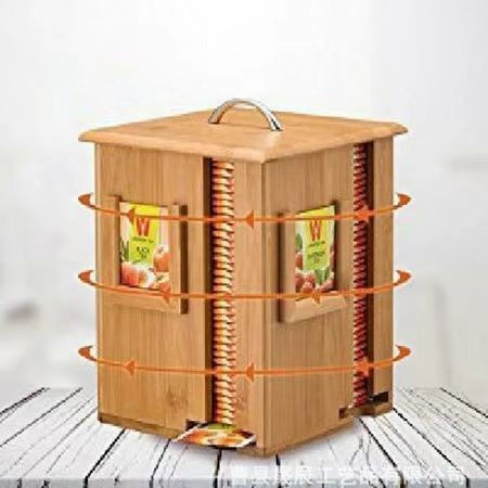 Estante de almacenamiento de bolsas de té de madera y bambú giratorio Estante de almacenamiento de bocadillos portátil para el hogar Gabinete de almacenamiento de alimentos del hotel al por mayor