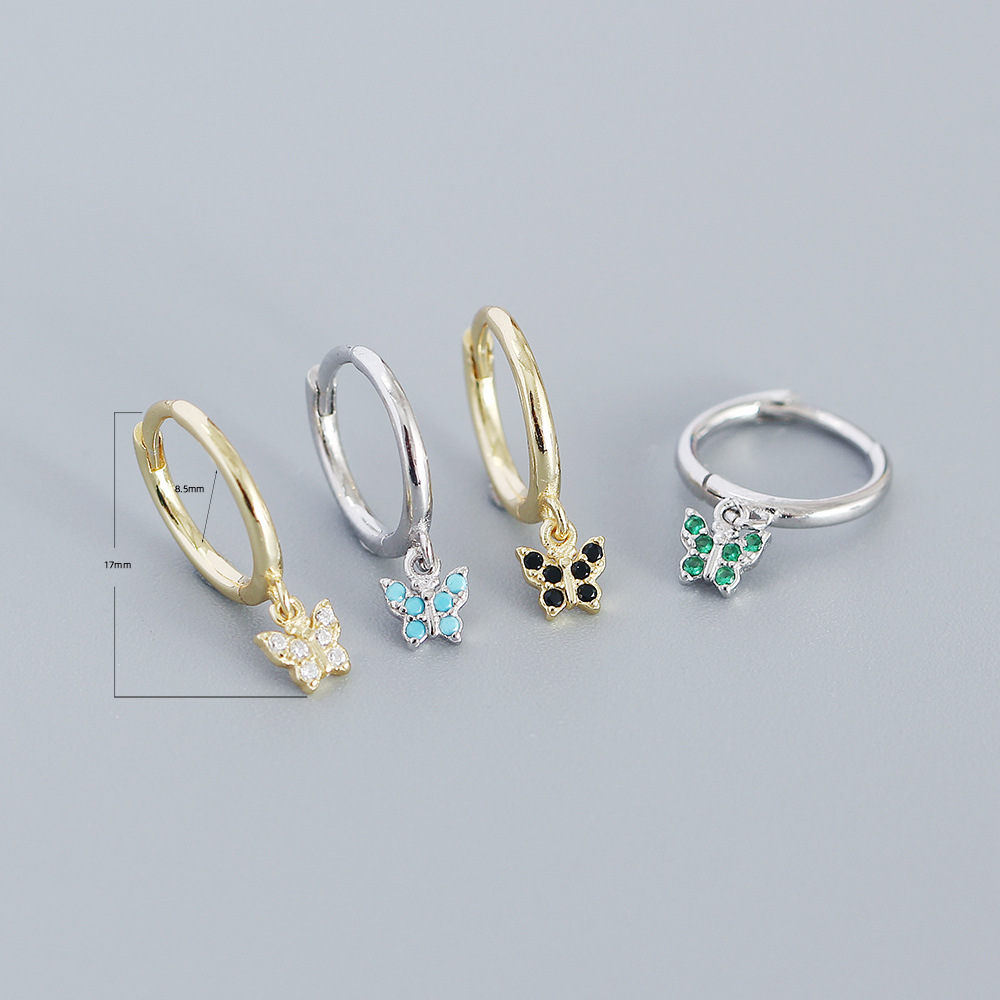 4g Weight 0.03µm Gold Plating Thickness Electroplating Gold Plating Process 925 Sterling Silver Ear Needle Material 18K Real Gold Plated, Platinum Plated Plating Material Rhinestones Inlay Material Earrings Classification 1 Pair Quantity Daily Occasion Silver Material Butterfly Pattern Women'S Gender Fashion Style Inlay Craft Silver Rhinestones Butterfly Earrings 1