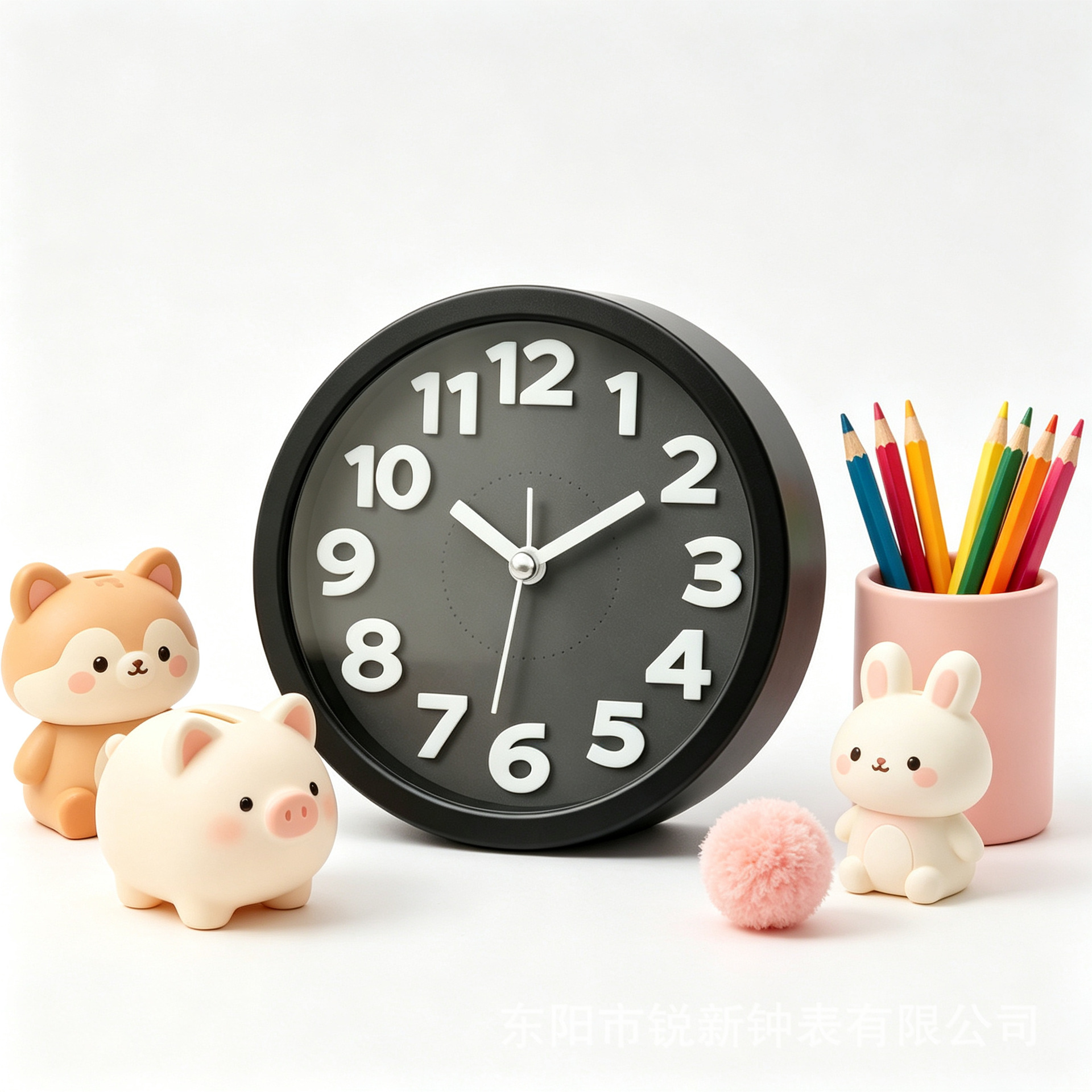 Directa de fábrica redonda tridimensional pequeño reloj de alarma estudiante reloj creativo moda simple reloj de alarma dormitorio decoración reloj image 11